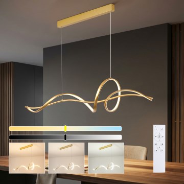 Brilagi - himmennettävä LED-riippuvalaisin kaapelilla SIGNATURE LED/55W/230V 3000-6000K 120x23 cm kulta + kaukosäädin