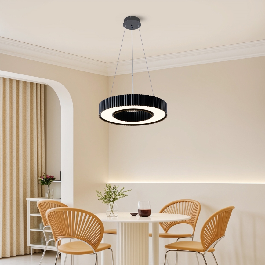 Brilagi - LUMIX LED himmennettävä riippuvalaisin vaijerilla LED/48W/230V 3000-6000K musta halkaisija 50 cm + kaukosäädin