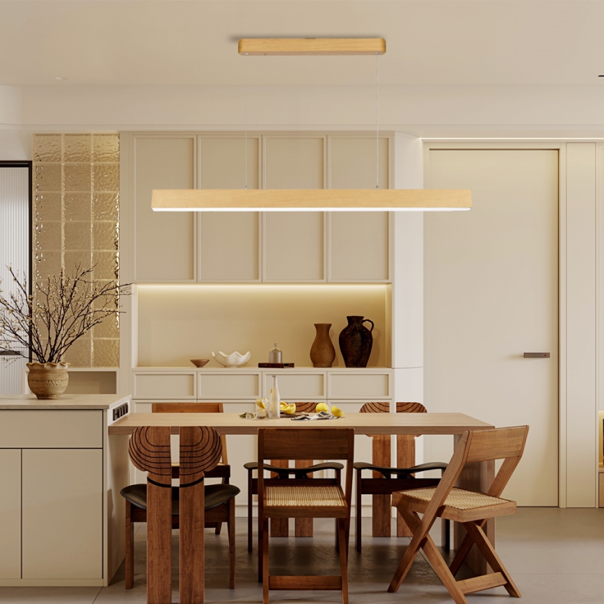 Brilagi - himmennettävä LED-kattokruunu SLEEKLINE SMART LED/40W/230V Wi‑Fi Tuya tammi-dekori + kauko-ohjain