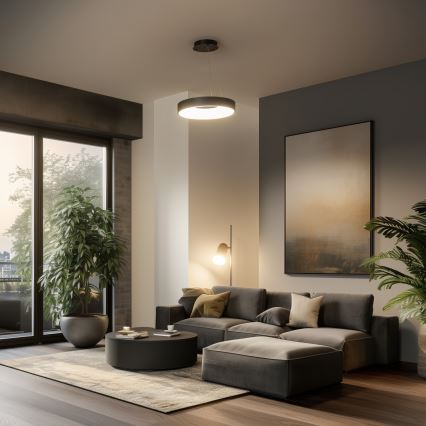 Brilagi - LED-himmennettävä riippuvalaisin vaijerilla FALCON II LED/67 W/230 V 3000–6500 K Ø 40 cm musta + kaukosäädin