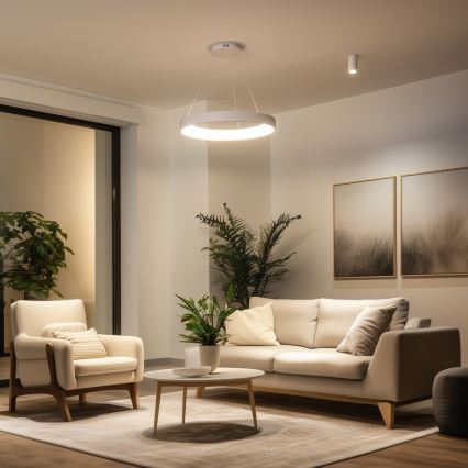 Brilagi - Himmennettävä LED-riippuvalaisin vaijerilla FALCON II LED/99W/230V 3000-6500K halkaisija 60 cm valkoinen + kaukosäädin