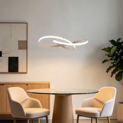BRILAGI - LED himmennettävä riippuvalaisin INFINITY vaijerilla LED/55W/230V 3000-6000K 50x50 cm beige + kaukosäädin