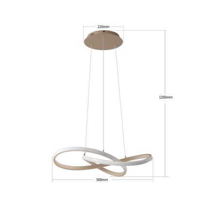 Brilagi - LED himmennettävä riippuvalaisin INFINITY vaijerilla LED/55W/230V 3000-6000K 50x50 cm beige + kaukosäädin