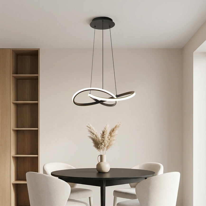 Brilagi - INFINITY himmennettävä LED-riippuvalaisin vaijerilla LED/55W/230V 3000-6000K 50x50 cm musta + kaukosäädin