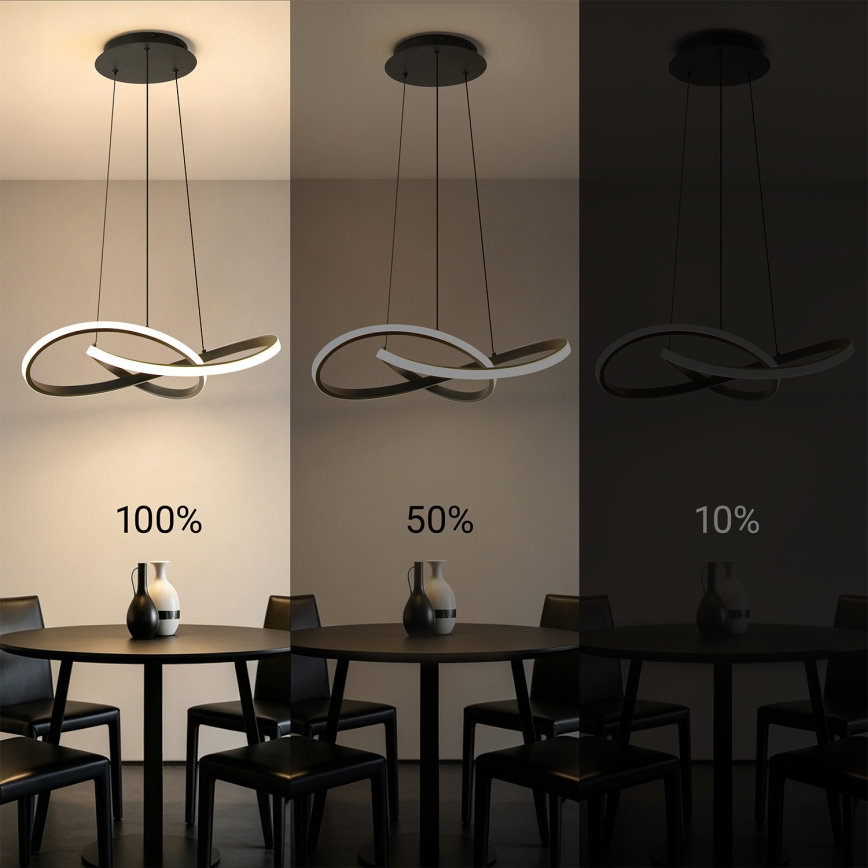 Brilagi - INFINITY himmennettävä LED-riippuvalaisin vaijerilla LED/55W/230V 3000-6000K 50x50 cm musta + kaukosäädin