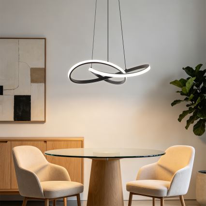 Brilagi - INFINITY himmennettävä LED-riippuvalaisin vaijerilla LED/55W/230V 3000-6000K 50x50 cm musta + kaukosäädin