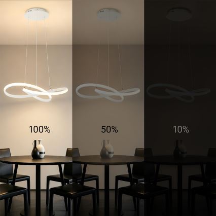 Brilagi - INFINITY himmennettävä vaijerikiinnitteinen LED-riippuvalaisin LED/55W/230V 3000-6000K 50x50 cm valkoinen + kaukosäädin