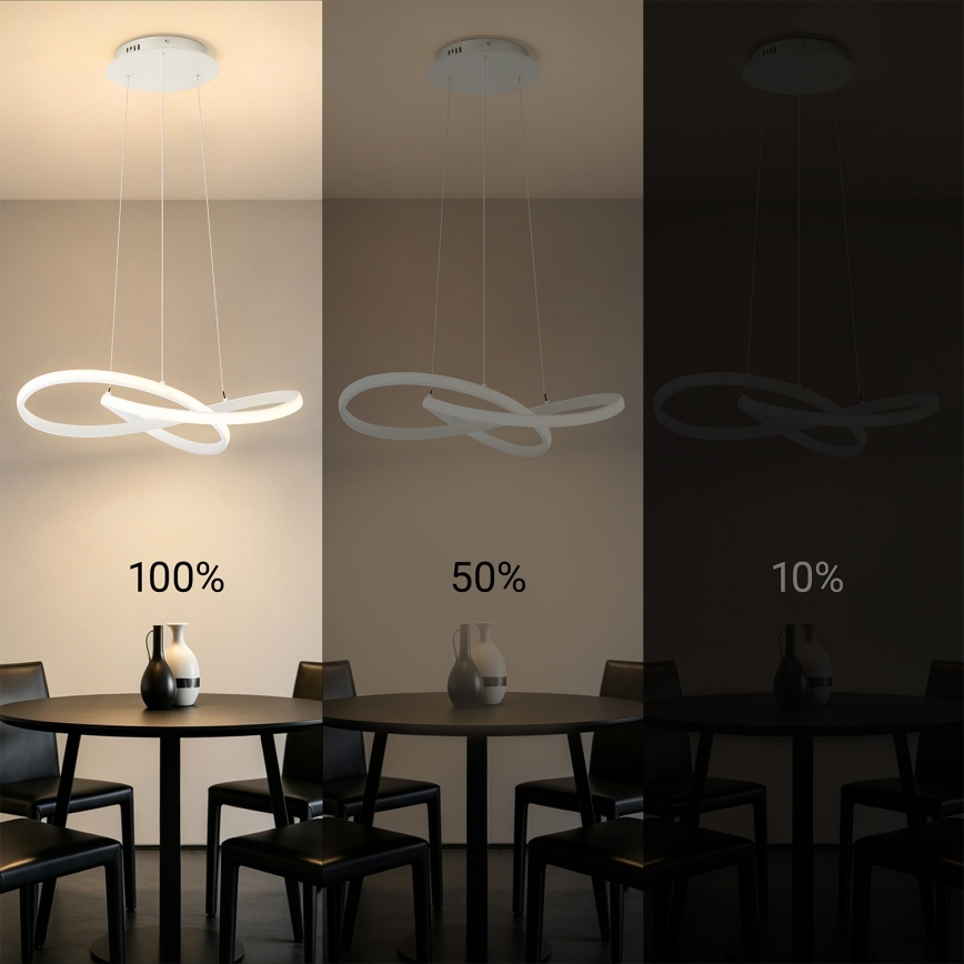 Brilagi - INFINITY himmennettävä vaijerikiinnitteinen LED-riippuvalaisin LED/55W/230V 3000-6000K 50x50 cm valkoinen + kaukosäädin