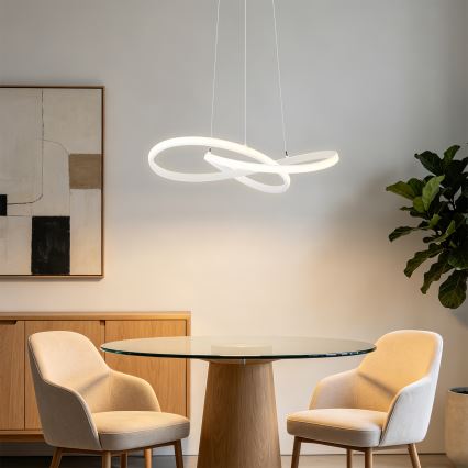 Brilagi - INFINITY himmennettävä vaijerikiinnitteinen LED-riippuvalaisin LED/55W/230V 3000-6000K 50x50 cm valkoinen + kaukosäädin