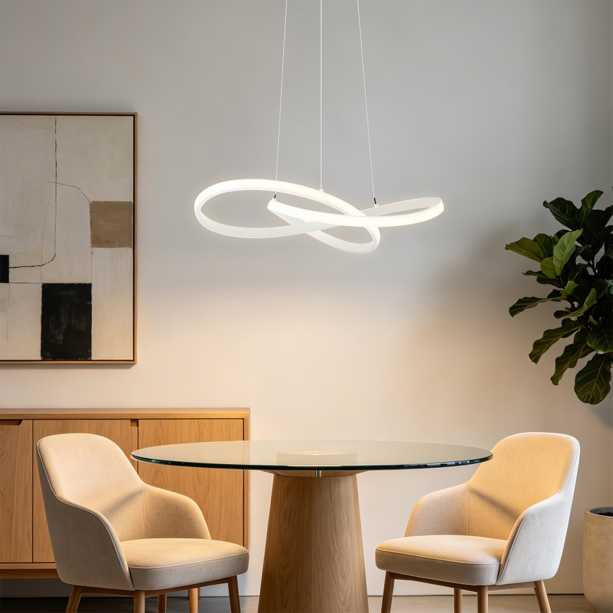 Brilagi - INFINITY himmennettävä vaijerikiinnitteinen LED-riippuvalaisin LED/55W/230V 3000-6000K 50x50 cm valkoinen + kaukosäädin