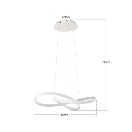 Brilagi - INFINITY himmennettävä vaijerikiinnitteinen LED-riippuvalaisin LED/55W/230V 3000-6000K 50x50 cm valkoinen + kaukosäädin