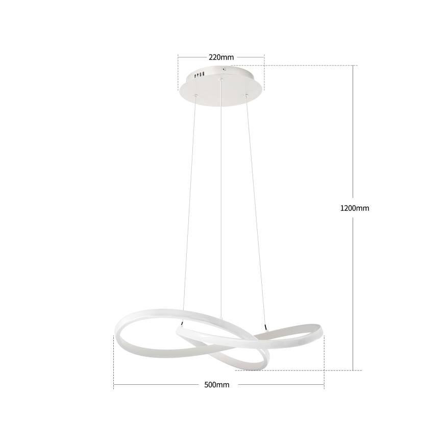 Brilagi - INFINITY himmennettävä vaijerikiinnitteinen LED-riippuvalaisin LED/55W/230V 3000-6000K 50x50 cm valkoinen + kaukosäädin