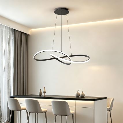 BRILAGI - LED-himmennettävä riippuvalaisin kaapelilla INFINITY LED/80W/230V 3000-6000K 80x80 cm musta + kaukosäädin