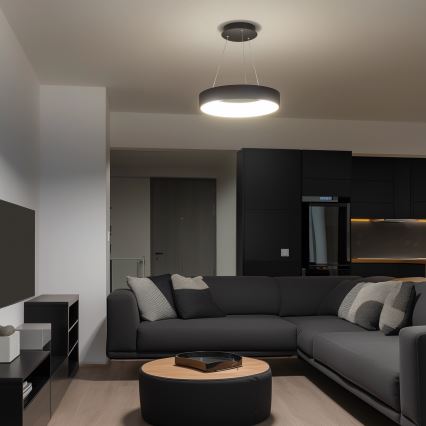 Brilagi - himmennettävä LED-riippuvalaisin vaijerilla FALCON LED/40W/230V 3000–6500K Ø 45 cm musta + kaukosäädin