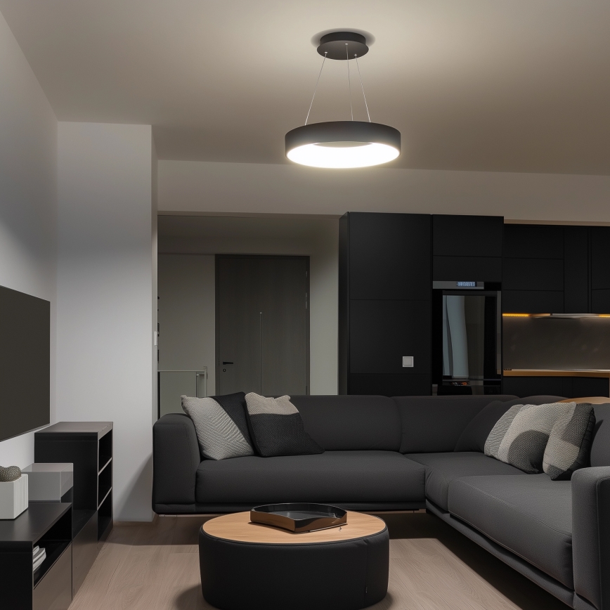 Brilagi - himmennettävä LED-riippuvalaisin vaijerilla FALCON LED/40W/230V 3000–6500K Ø 45 cm musta + kaukosäädin