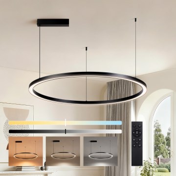 Brilagi - himmennettävä LED-riippuvalaisin vaijerilla PORTOFINO LED/60W/230V 3000–6000K Ø 80 cm musta + kaukosäädin