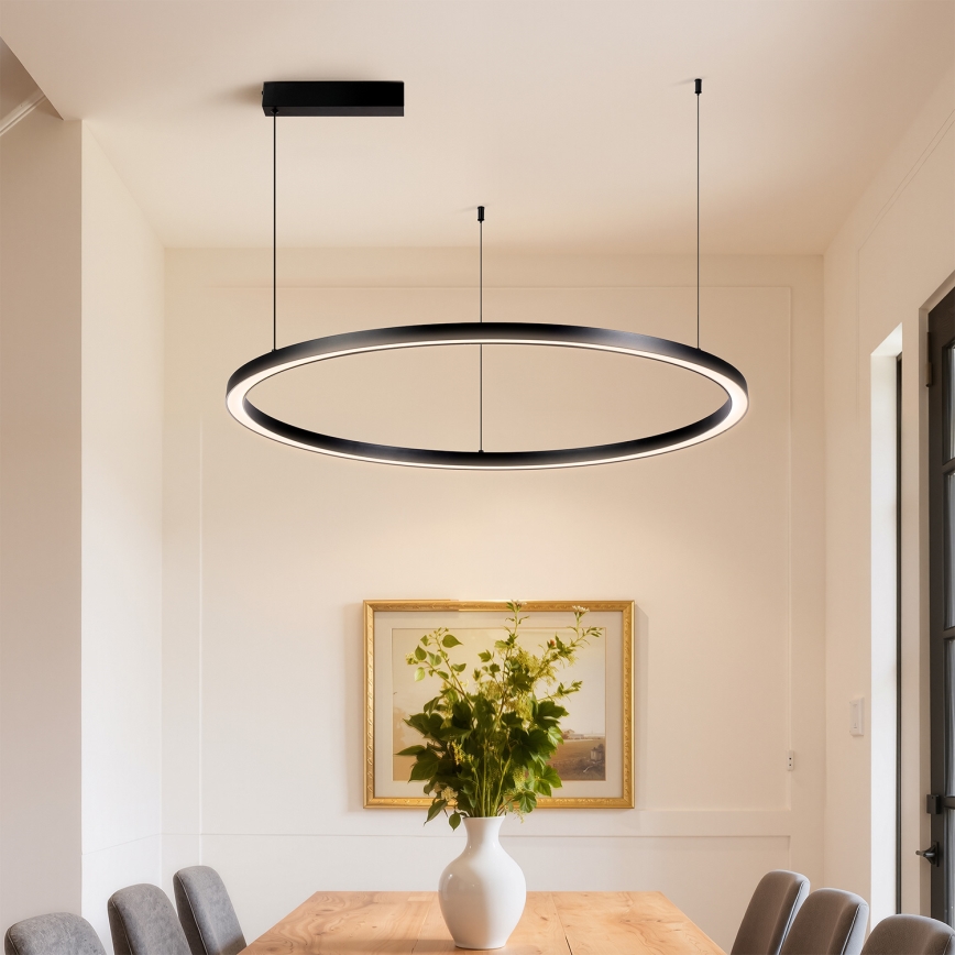 Brilagi - himmennettävä LED-riippuvalaisin vaijerilla PORTOFINO LED/60W/230V 3000–6000K Ø 80 cm musta + kaukosäädin