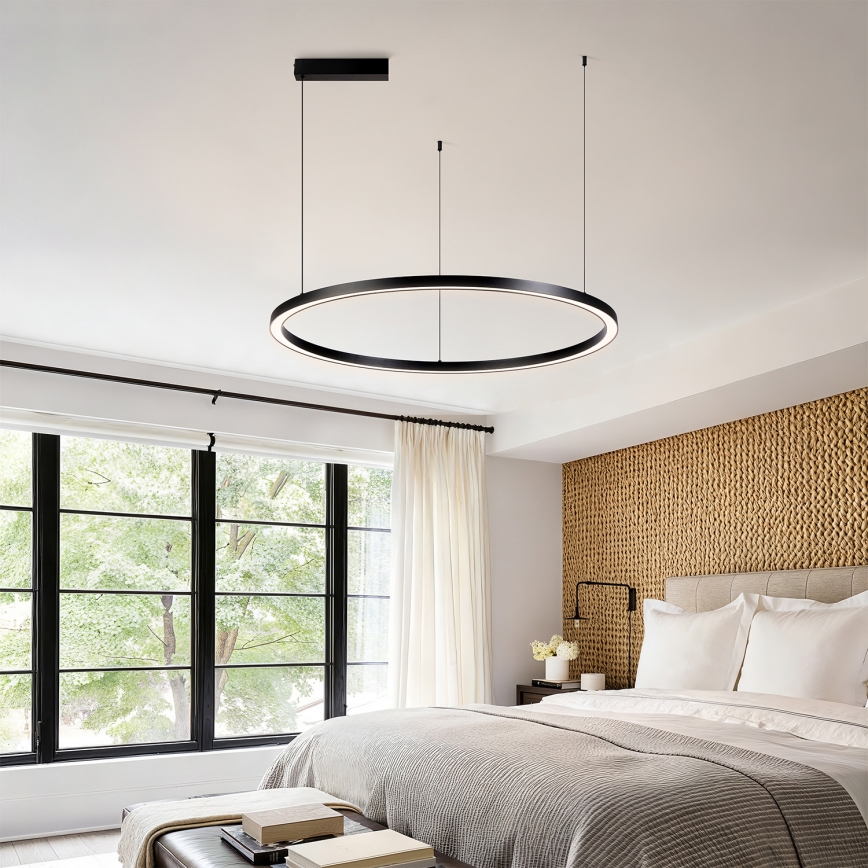 Brilagi - himmennettävä LED-riippuvalaisin vaijerilla PORTOFINO LED/60W/230V 3000–6000K Ø 80 cm musta + kaukosäädin