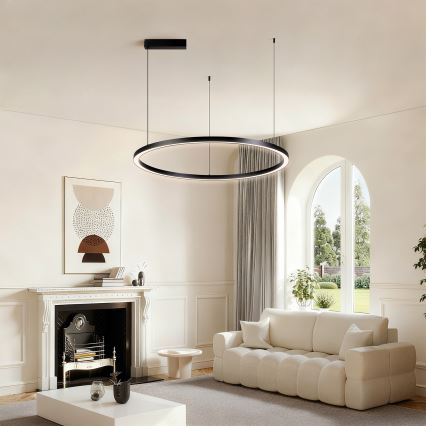 Brilagi - himmennettävä LED-riippuvalaisin vaijerilla PORTOFINO LED/60W/230V 3000–6000K Ø 80 cm musta + kaukosäädin
