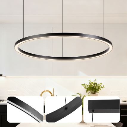 Brilagi - himmennettävä LED-riippuvalaisin vaijerilla PORTOFINO LED/60W/230V 3000–6000K Ø 80 cm musta + kaukosäädin
