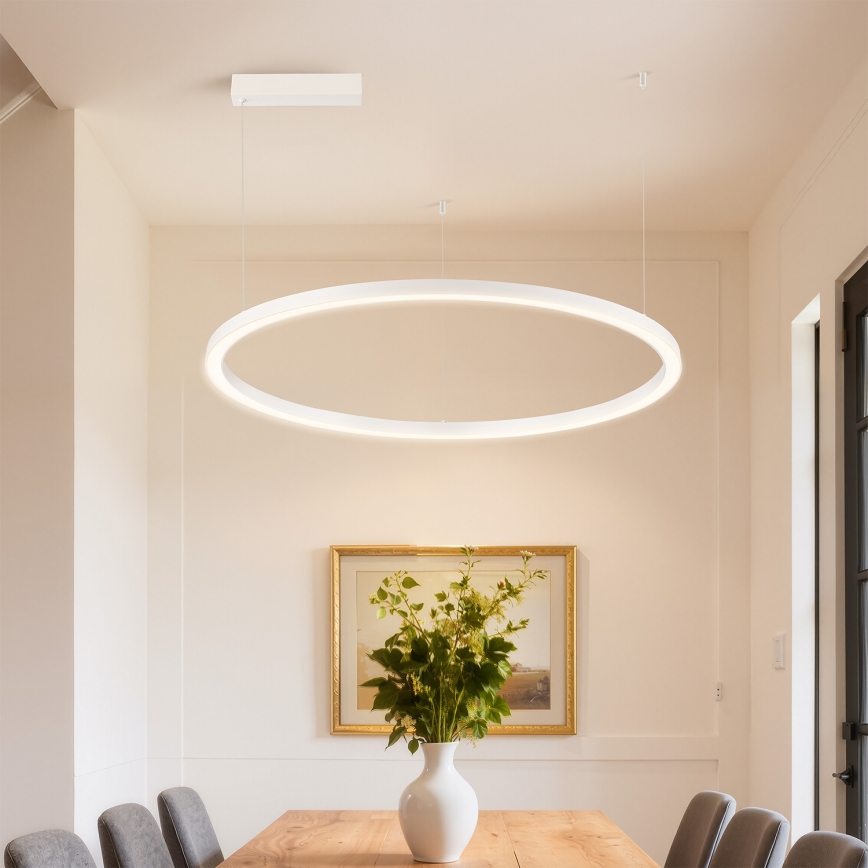 Brilagi - Himennettävä LED-riippuvalaisin vaijerilla PORTOFINO LED/60W/230V 3000-6000K Ø 80 cm valkoinen + kaukosäädin