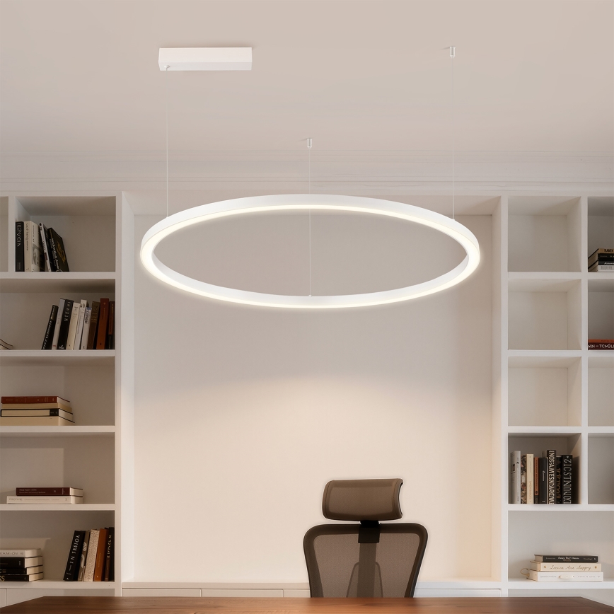 Brilagi - Himennettävä LED-riippuvalaisin vaijerilla PORTOFINO LED/60W/230V 3000-6000K Ø 80 cm valkoinen + kaukosäädin