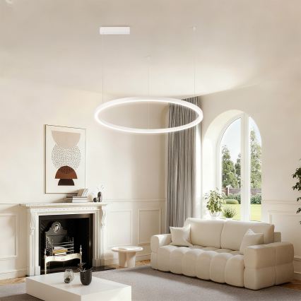 Brilagi - Himennettävä LED-riippuvalaisin vaijerilla PORTOFINO LED/60W/230V 3000-6000K Ø 80 cm valkoinen + kaukosäädin