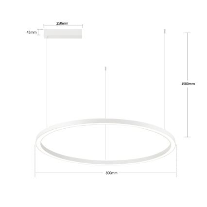 Brilagi - Himennettävä LED-riippuvalaisin vaijerilla PORTOFINO LED/60W/230V 3000-6000K Ø 80 cm valkoinen + kaukosäädin