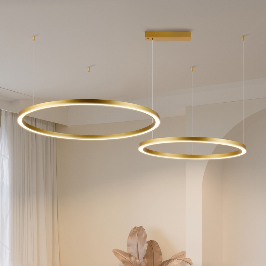 Brilagi - himmennettävä LED-riippuvalaisin vaijerilla PORTOFINO LED/98W/230V 3000-6000K kultainen + kaukosäädin