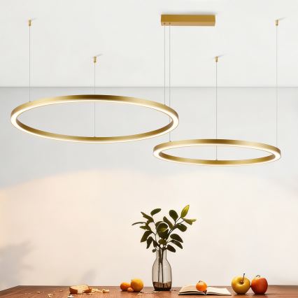 Brilagi - himmennettävä LED-riippuvalaisin vaijerilla PORTOFINO LED/98W/230V 3000-6000K kultainen + kaukosäädin