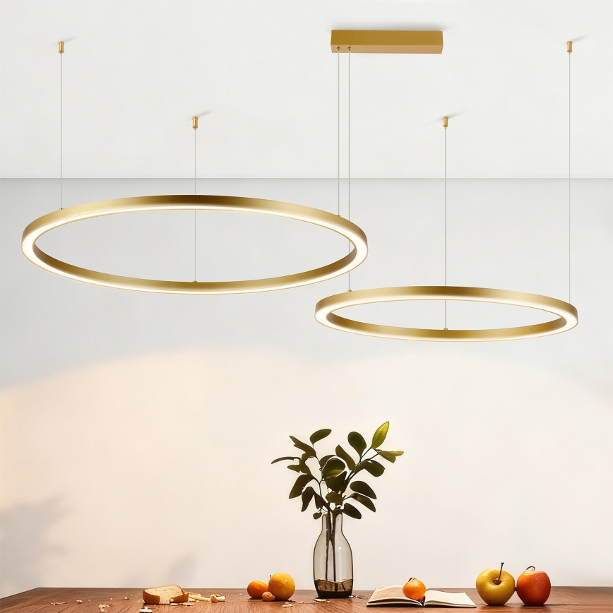 Brilagi - himmennettävä LED-riippuvalaisin vaijerilla PORTOFINO LED/98W/230V 3000-6000K kultainen + kaukosäädin