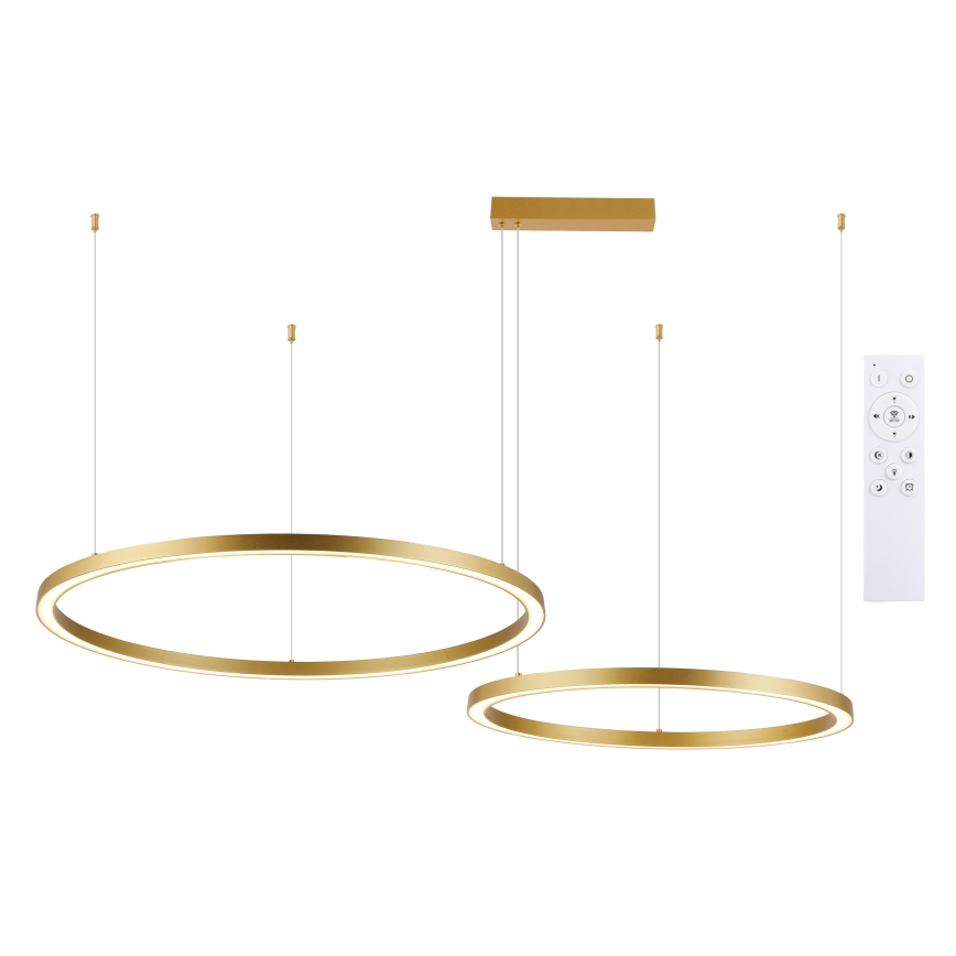 Brilagi - himmennettävä LED-riippuvalaisin vaijerilla PORTOFINO LED/98W/230V 3000-6000K kultainen + kaukosäädin