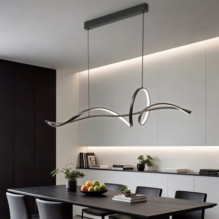 Brilagi - Himmennettävä LED-riippuvalaisin vaijerilla SIGNATURE LED/55W/230V 3000-6000K 120x23 cm musta + kaukosäädin
