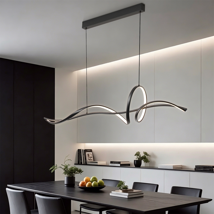 Brilagi - Himmennettävä LED-riippuvalaisin vaijerilla SIGNATURE LED/55W/230V 3000-6000K 120x23 cm musta + kaukosäädin