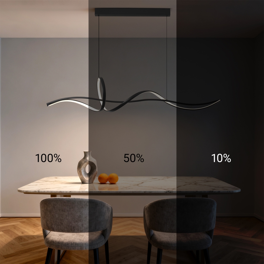 Brilagi - Himmennettävä LED-riippuvalaisin vaijerilla SIGNATURE LED/55W/230V 3000-6000K 120x23 cm musta + kaukosäädin