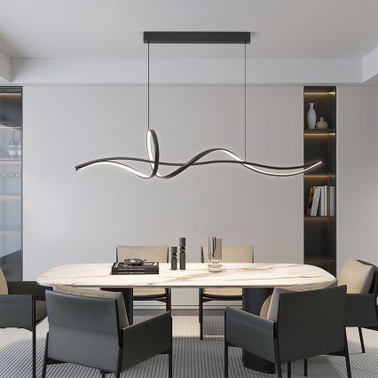 Brilagi - Himmennettävä LED-riippuvalaisin vaijerilla SIGNATURE LED/55W/230V 3000-6000K 120x23 cm musta + kaukosäädin