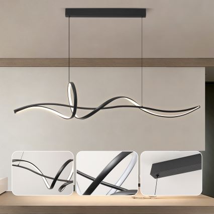 BRILAGI - himennettävä LED-riippuvalaisin vaijerilla SIGNATURE LED/55W/230V 3000-6000K 120x23 cm, musta + kaukosäädin
