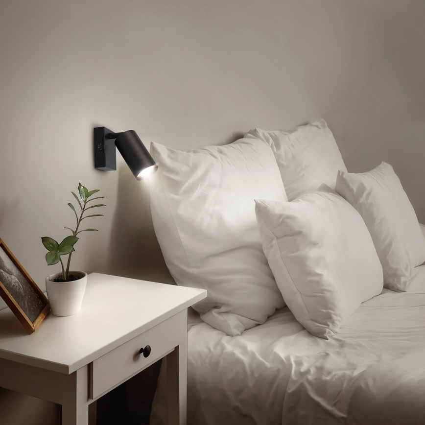 Brilagi - LED RGBW himmennettävä seinään asennettava kohdevalaisin SELE 1xGU10/4,8W/230V 3000K musta + kaukosäädin