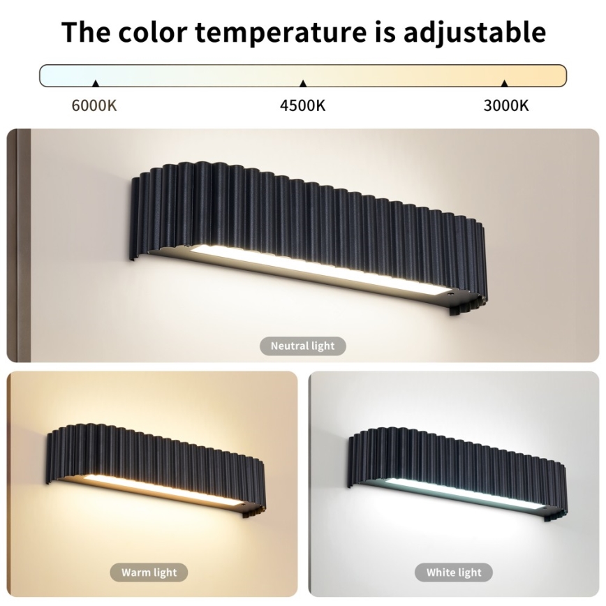 BRILAGI - LED himmennettävä seinävalaisin FALCON MODERN LED/14W/230V 3000-6000K 40 cm musta + kaukosäädin