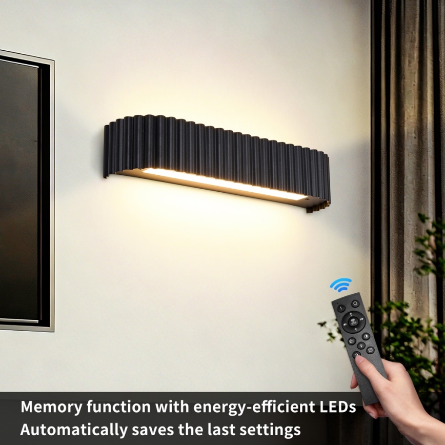 BRILAGI - LED himmennettävä seinävalaisin FALCON MODERN LED/14W/230V 3000-6000K 40 cm musta + kaukosäädin