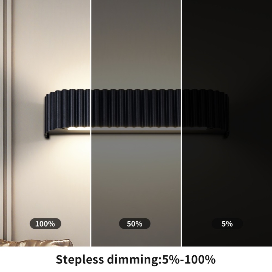 BRILAGI - LED himmennettävä seinävalaisin FALCON MODERN LED/14W/230V 3000-6000K 40 cm musta + kaukosäädin