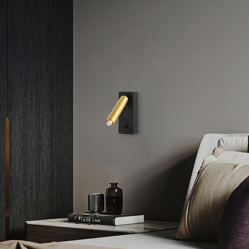 Brilagi - Himmennettävä LED-seinävalaisin MAYA 1xG9/4W/230V musta/kulta 2700-6500K Wi-Fi Tuya