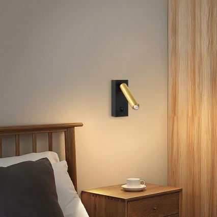 Brilagi - Himmennettävä LED-seinävalaisin MAYA 1xG9/4W/230V musta/kulta 2700-6500K Wi-Fi Tuya