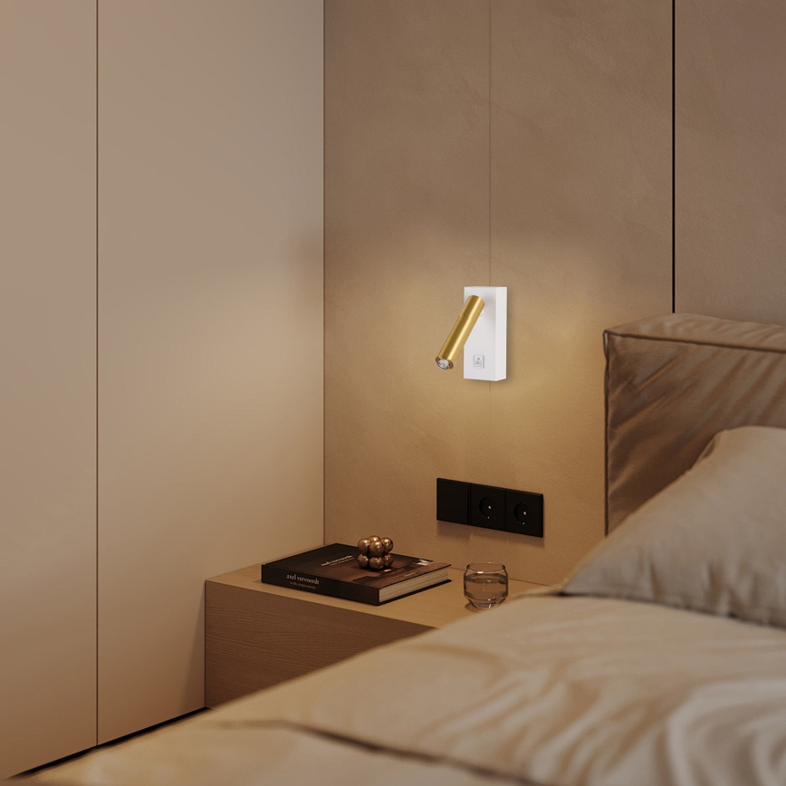 Brilagi - Himmennettävä LED-seinävalaisin MAYA 1xG9/4W/230V valkoinen/kulta 2700-6500K Wi-Fi Tuya