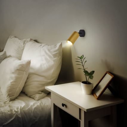 Brilagi - LED RGBW himmennettävä kohdevalaisin SELE GOLDEN 1xGU10/6W/230V 3000K musta/kultainen + kaukosäädin