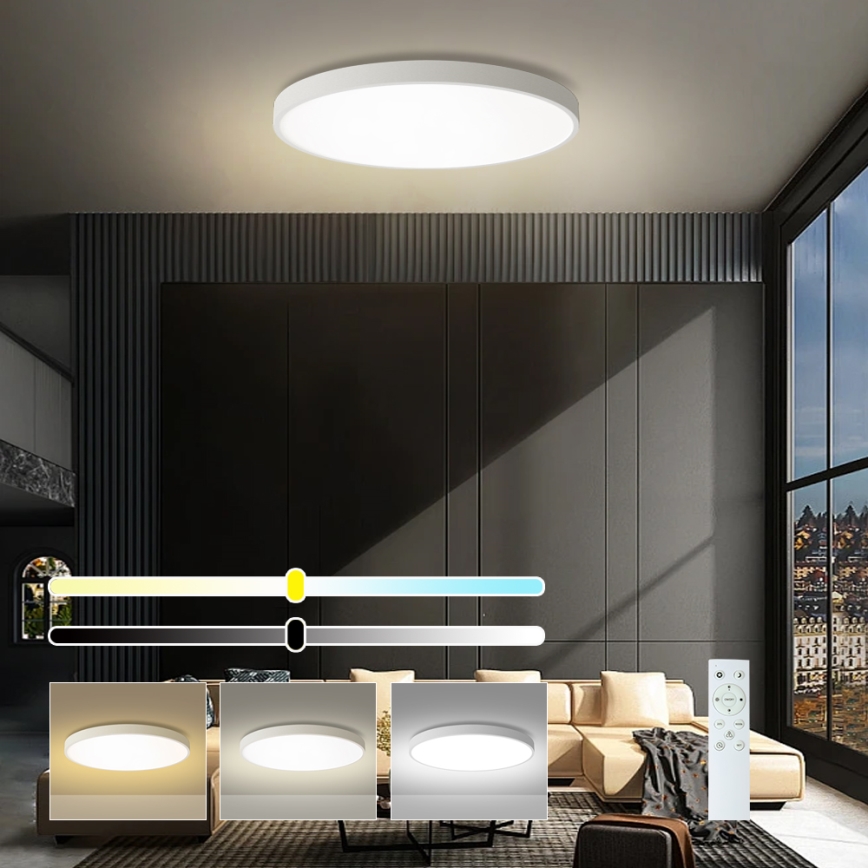 Brilagi - LED-himmennettävä kattovalaisin POOL SMART LED/100W/230V 3000-6000K halkaisija 80 cm Wi-Fi Tuya valkoinen + kaukosäädin