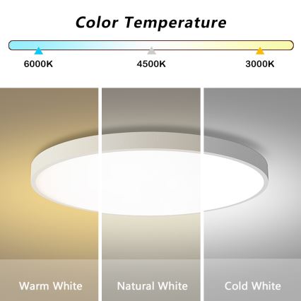 Brilagi - LED-himmennettävä kattovalaisin POOL SMART LED/100W/230V 3000-6000K halkaisija 80 cm Wi-Fi Tuya valkoinen + kaukosäädin