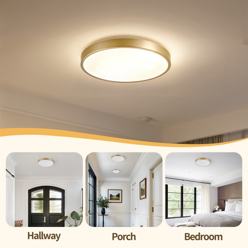 Brilagi - himmennettävä LED-kattovalaisin GLASS POOL DOUBLE LED/48W/230V 3000-6000K 40 cm kultainen + kaukosäädin