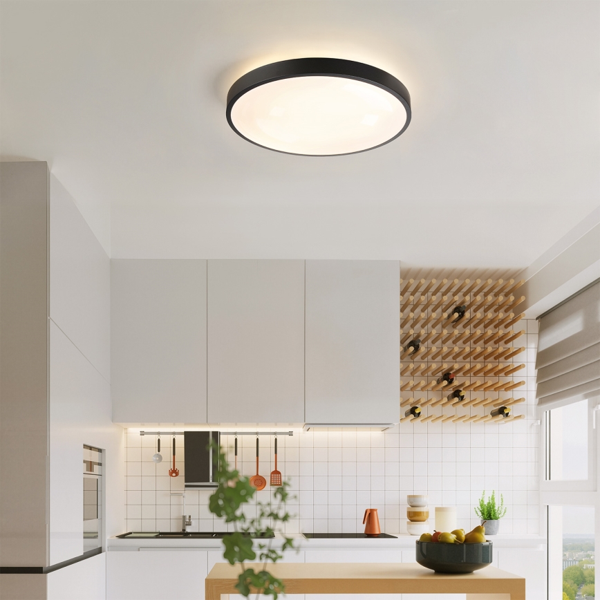 Brilagi - LED Himennettävä kattovalaisin GLASS POOL DOUBLE LED/48W/230V 3000-6000K 40 cm musta + kaukosäädin