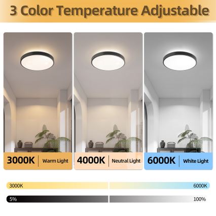 Brilagi - LED Himennettävä kattovalaisin GLASS POOL DOUBLE LED/48W/230V 3000-6000K 40 cm musta + kaukosäädin
